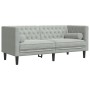 Chesterfield sofa set with 3 light gray velvet cushions. by , Sofas - Ref: Foro24-3209281, Price: 739,50 €, Discount: %