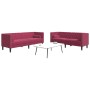 Chesterfield sofa set with 2-piece red velvet cushions. by , Sofas - Ref: Foro24-3209295, Price: 572,69 €, Discount: %