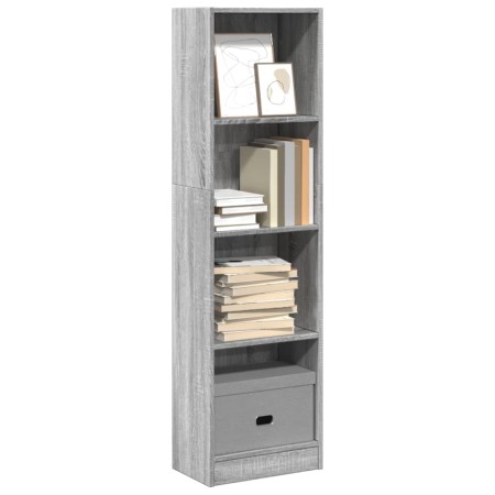 Engineered wood bookshelf in Sonoma gray, 40x24x143 cm. by , Bookcases and shelves - Ref: Foro24-857788, Price: 50,37 €, Disc...