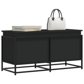 Aufbewahrungsbox mit Holzdeckel, Schwarz, 100x40x51,5 cm. von , Aufbewahrungskörbe - Ref: Foro24-848804, Preis: 95,99 €, Raba...