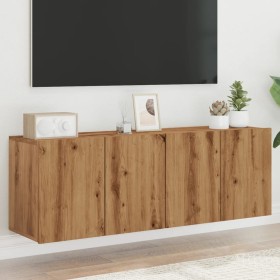 Wall-mounted TV units, 2 units, handmade oak, 60x30x41 cm by , Closets and storage - Ref: Foro24-857665, Price: 70,06 €, Disc...