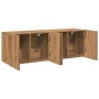 Wall-mounted TV units, 2 units, handmade oak, 60x30x41 cm by , Closets and storage - Ref: Foro24-857665, Price: 70,06 €, Disc...