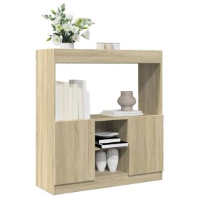 Aparador de madera de ingeniería roble Sonoma 92x33x100 cm de , Librerías y estanterías - Ref: Foro24-855126, Precio: 83,99 €...