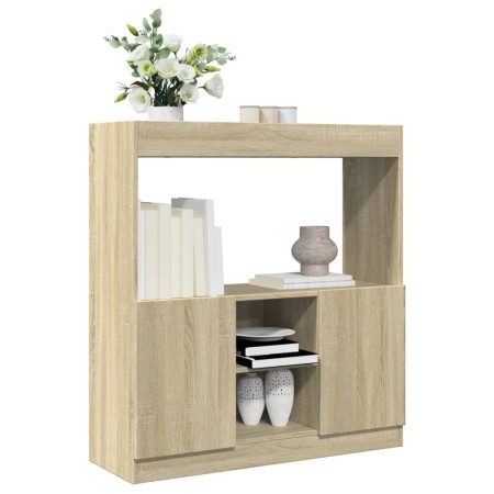 Ingenieurholz-Sideboard Eiche Sonoma 92x33x100 cm von , Bücherregale und Regale - Ref: Foro24-855126, Preis: 83,99 €, Rabatt: %