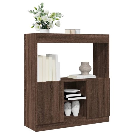 Engineered wood brown oak sideboard 92x33x100 cm by , Bookcases and shelves - Ref: Foro24-855130, Price: 85,39 €, Discount: %