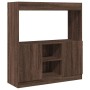 Aparador de madera de ingeniería marrón roble 92x33x100 cm de , Librerías y estanterías - Ref: Foro24-855130, Precio: 85,39 €...