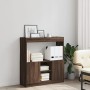 Engineered wood brown oak sideboard 92x33x100 cm by , Bookcases and shelves - Ref: Foro24-855130, Price: 85,39 €, Discount: %