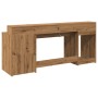 Engineered oak artisan wood desk with LED lights, 200x55x91cm by , Desks - Ref: Foro24-3309446, Price: 192,90 €, Discount: %