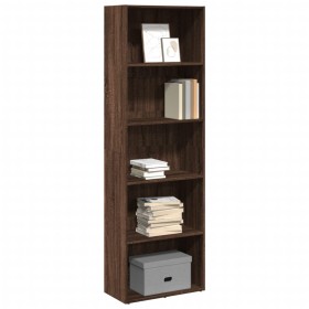 Engineered wood brown oak bookshelf 60x30x189 cm by , Bookcases and shelves - Ref: Foro24-857923, Price: 84,98 €, Discount: %