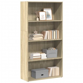 Engineered wood bookshelf in Sonoma oak, 80x30x152 cm. by , Bookcases and shelves - Ref: Foro24-857942, Price: 76,99 €, Disco...