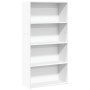 Estantería de madera de ingeniería blanca 80x30x152 cm de , Librerías y estanterías - Ref: Foro24-857940, Precio: 78,92 €, De...