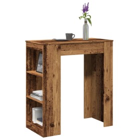 Tall table with aged wood shelves 95x47x103.5 cm by , Kitchen and dining tables - Ref: Foro24-854389, Price: 82,66 €, Discoun...