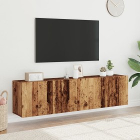 Wall-mounted TV furniture, set of 2, aged wood, 80x30x41 cm by , Closets and storage - Ref: Foro24-857667, Price: 84,01 €, Di...