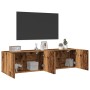 Wall-mounted TV furniture, set of 2, aged wood, 80x30x41 cm by , Closets and storage - Ref: Foro24-857667, Price: 83,91 €, Di...