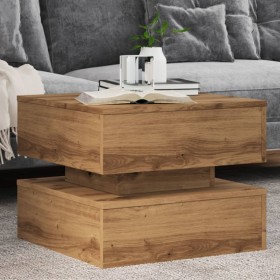 Mesa de centro con luces LED roble artisian 50x50x40 cm de , Mesas de centro - Ref: Foro24-857717, Precio: 66,99 €, Descuento: %