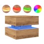 Artisan oak coffee table with LED lights 50x50x40 cm by , Coffee table - Ref: Foro24-857717, Price: 66,57 €, Discount: %