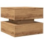 Artisan oak coffee table with LED lights 50x50x40 cm by , Coffee table - Ref: Foro24-857717, Price: 66,57 €, Discount: %