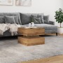 Artisan oak coffee table with LED lights 50x50x40 cm by , Coffee table - Ref: Foro24-857717, Price: 66,57 €, Discount: %