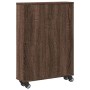 Narrow storage cart in brown oak wood 48x13x68 cm by , Bookcases and shelves - Ref: Foro24-855229, Price: 49,36 €, Discount: %