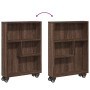 Narrow storage cart in brown oak wood 48x13x68 cm by , Bookcases and shelves - Ref: Foro24-855229, Price: 49,36 €, Discount: %