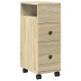 Narrow bathroom cabinet with wheels in Sonoma oak wood. by , Lockers and storage cabinets - Ref: Foro24-855234, Price: 54,62 ...