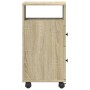 Narrow bathroom cabinet with wheels in Sonoma oak wood. by , Lockers and storage cabinets - Ref: Foro24-855234, Price: 54,62 ...