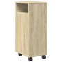 Narrow bathroom cabinet with wheels in Sonoma oak wood. by , Lockers and storage cabinets - Ref: Foro24-855234, Price: 54,62 ...