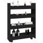 Narrow 4-level black engineered wood storage cart by , Kitchen and dining carts - Ref: Foro24-855260, Price: 59,39 €, Discoun...