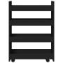 Narrow 4-level black engineered wood storage cart by , Kitchen and dining carts - Ref: Foro24-855260, Price: 59,39 €, Discoun...