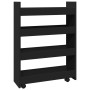 Narrow 4-level black engineered wood storage cart by , Kitchen and dining carts - Ref: Foro24-855260, Price: 59,39 €, Discoun...