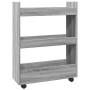 Narrow storage cart 3 levels gray Sonoma wood by , Kitchen and dining carts - Ref: Foro24-855255, Price: 53,99 €, Discount: %