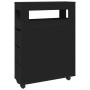 Narrow bathroom cabinet with wheels, engineered wood, black by , Lockers and storage cabinets - Ref: Foro24-855269, Price: 10...