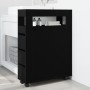 Narrow bathroom cabinet with wheels, engineered wood, black by , Lockers and storage cabinets - Ref: Foro24-855269, Price: 10...