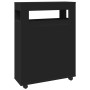 Narrow bathroom cabinet with wheels, engineered wood, black by , Lockers and storage cabinets - Ref: Foro24-855269, Price: 10...