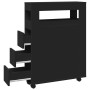 Narrow bathroom cabinet with wheels, engineered wood, black by , Lockers and storage cabinets - Ref: Foro24-855269, Price: 10...