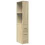 Narrow bathroom cabinet with wheels in Sonoma oak wood. by , Lockers and storage cabinets - Ref: Foro24-855297, Price: 93,15 ...