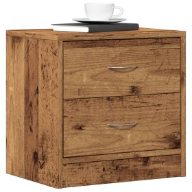 Aged engineered wood nightstand