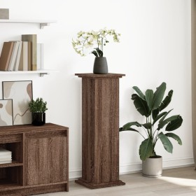 Brown oak pedestal display with storage 31x30x90 cm by , Pot stands - Ref: Foro24-854613, Price: 56,87 €, Discount: %