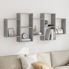 Engineered wood gray concrete wall shelf 159x18x65 cm by , Shelves and shelves - Ref: Foro24-853212, Price: 53,65 €, Discount: %