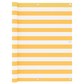 Toldo para balcón tela oxford blanco y amarillo 120x500 cm de vidaXL, Sombrillas - Ref: Foro24-134910, Precio: 22,99 €, Descu...