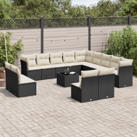 Garden furniture set, 14 pieces with black synthetic rattan cushions. by , Garden sets - Ref: Foro24-3250335, Price: 796,30 €...