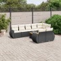 8-teiliges Gartensofa-Set und Kissen aus schwarzem Kunststoff-Rattan. von , Gartensets - Ref: Foro24-3257421, Preis: 603,33 €...