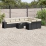 Garden sofa set 10 pieces with black synthetic rattan cushions by , Garden sets - Ref: Foro24-3255383, Price: 657,25 €, Disco...