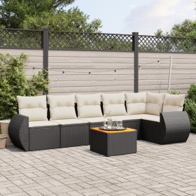 Garten-Essgruppe 7-teilig mit schwarzen Polstern aus synthetischem Rattan von , Gartensets - Ref: Foro24-3257344, Preis: 425,...