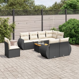 8-teiliges Gartensofa-Set mit schwarzen Polstern aus synthetischem Rattan. von , Gartensets - Ref: Foro24-3257428, Preis: 612...