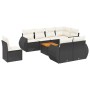 8-teiliges Gartensofa-Set mit schwarzen Polstern aus synthetischem Rattan. von , Gartensets - Ref: Foro24-3257428, Preis: 602...