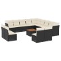 Gartensofa-Set und Kissen, 14-teilig, aus schwarzem Kunststoff-Rattan. von , Gartensets - Ref: Foro24-3256266, Preis: 822,67 ...