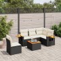 6-teiliges Gartensofa-Set und Kissen aus schwarzem Kunststoff-Rattan. von , Gartensets - Ref: Foro24-3226819, Preis: 397,67 €...