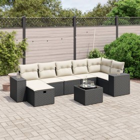 8-teiliges Gartensofa-Set mit schwarzen Polstern aus synthetischem Rattan. von , Gartensets - Ref: Foro24-3264462, Preis: 536...