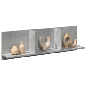 Engineered wood gray concrete wall shelf